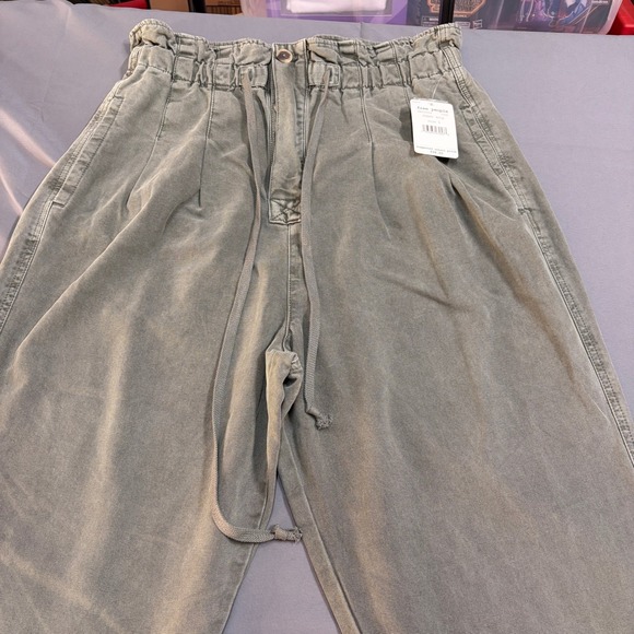 Free People Pants - Free People Sugar Kelp Paperbag Waist Pants Olive Green OB934529 Size Large NWT